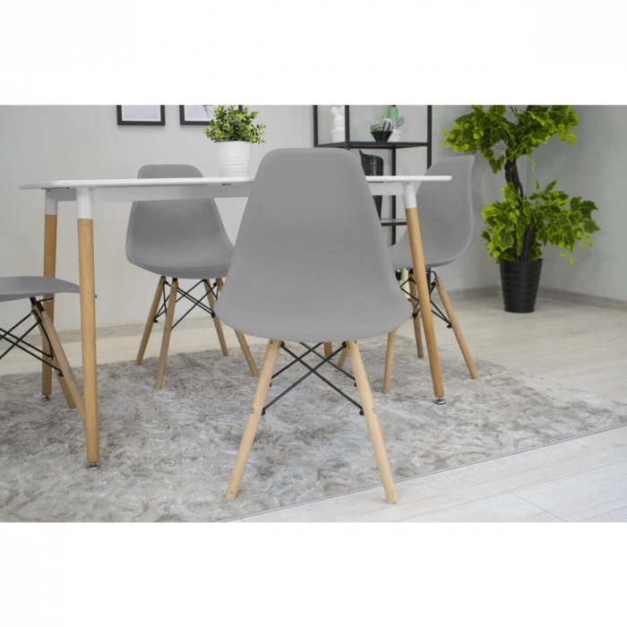 SET 4 SCAUNE STIL SCANDINAV, ARTOOL, OSAKA, PP, LEMN, GRI, 46X54X81 CM [4]