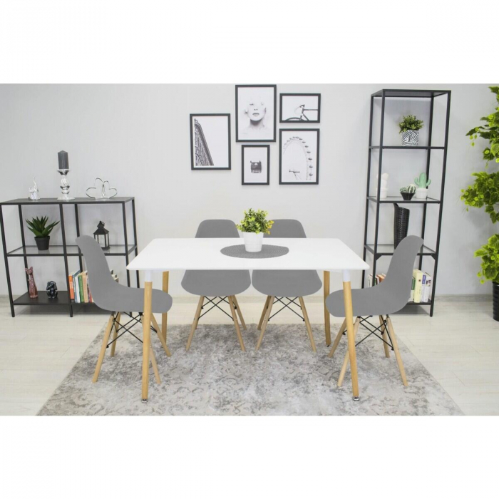 SET 4 SCAUNE STIL SCANDINAV, ARTOOL, OSAKA, PP, LEMN, GRI, 46X54X81 CM [13]