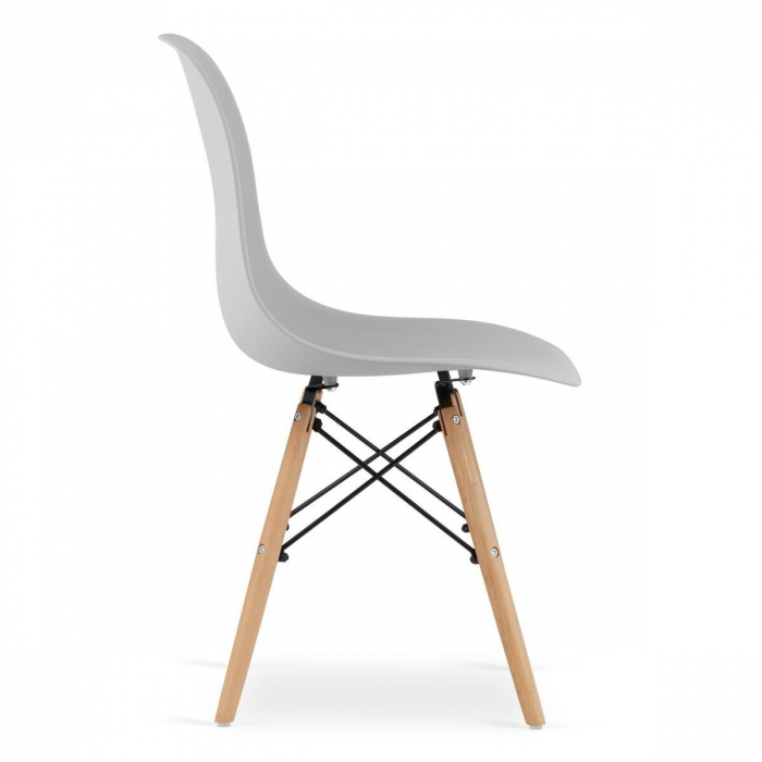 SET 4 SCAUNE STIL SCANDINAV, ARTOOL, OSAKA, PP, LEMN, GRI, 46X54X81 CM [10]