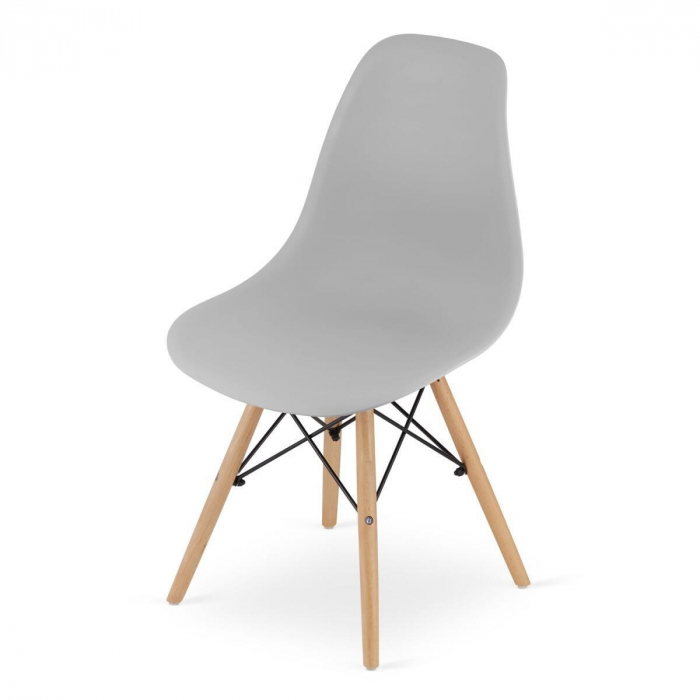 SET 4 SCAUNE STIL SCANDINAV, ARTOOL, OSAKA, PP, LEMN, GRI, 46X54X81 CM [8]