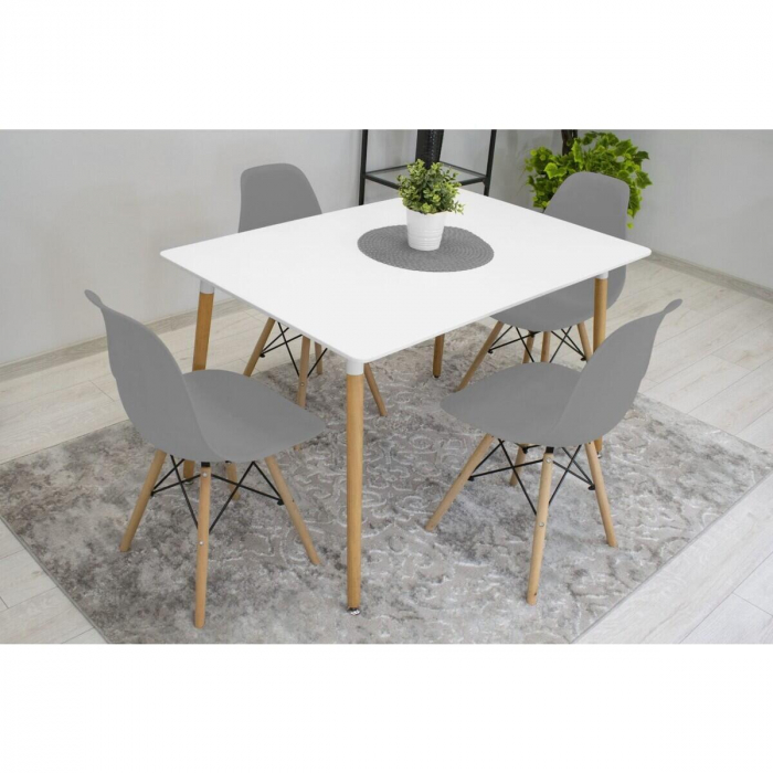 SET 4 SCAUNE STIL SCANDINAV, ARTOOL, OSAKA, PP, LEMN, GRI, 46X54X81 CM [5]