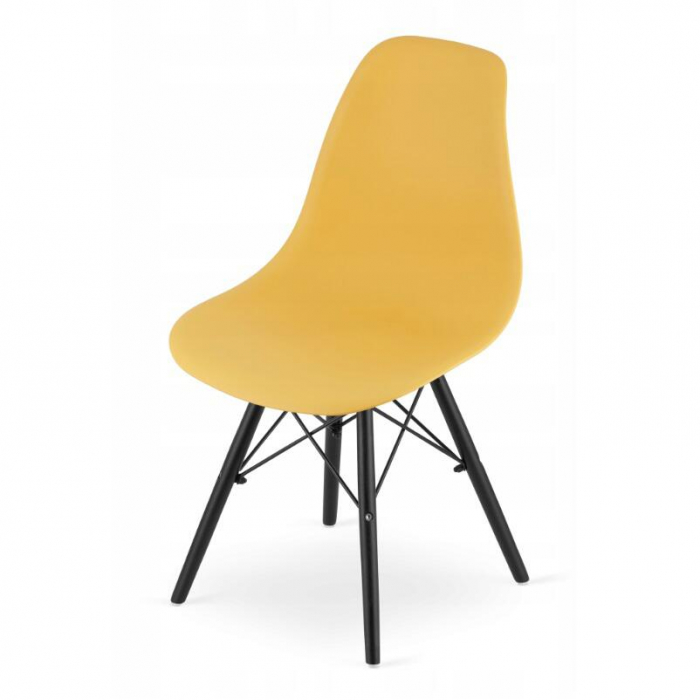 SET 4 SCAUNE STIL SCANDINAV, ARTOOL, OSAKA, PP, LEMN, MUSTAR SI NEGRU, 46X54X81 CM - COPIE [7]