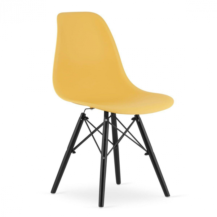SET 4 SCAUNE STIL SCANDINAV, ARTOOL, OSAKA, PP, LEMN, MUSTAR SI NEGRU, 46X54X81 CM [11]