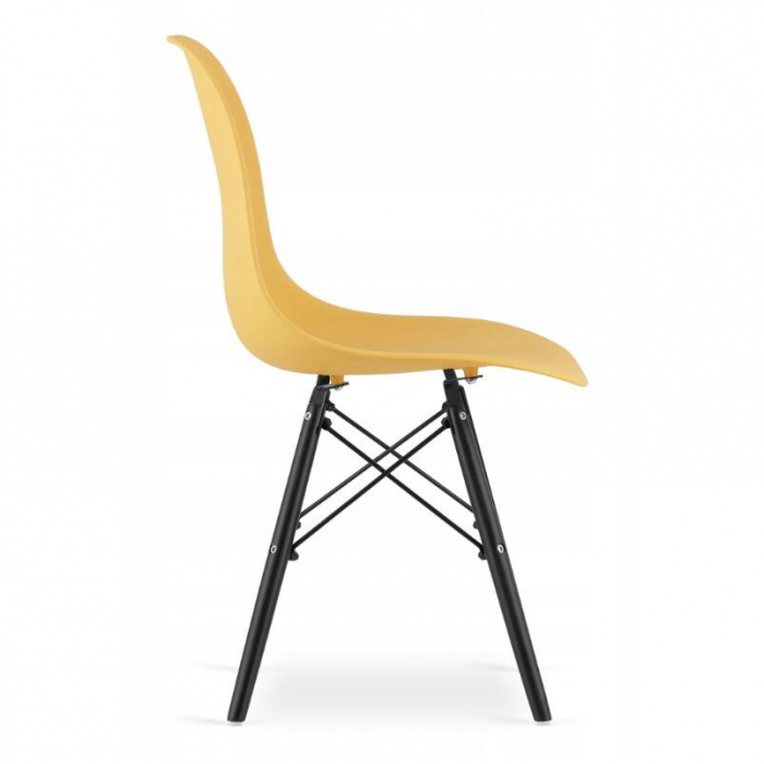 SET 4 SCAUNE STIL SCANDINAV, ARTOOL, OSAKA, PP, LEMN, MUSTAR SI NEGRU, 46X54X81 CM - COPIE [6]