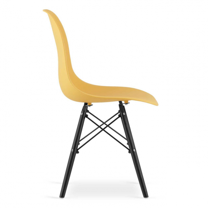 SET 4 SCAUNE STIL SCANDINAV, ARTOOL, OSAKA, PP, LEMN, MUSTAR SI NEGRU, 46X54X81 CM [6]