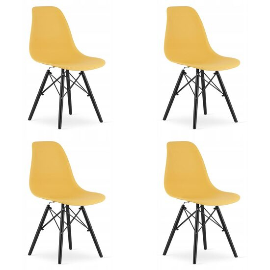 SET 4 SCAUNE STIL SCANDINAV, ARTOOL, OSAKA, PP, LEMN, MUSTAR SI NEGRU, 46X54X81 CM [1]