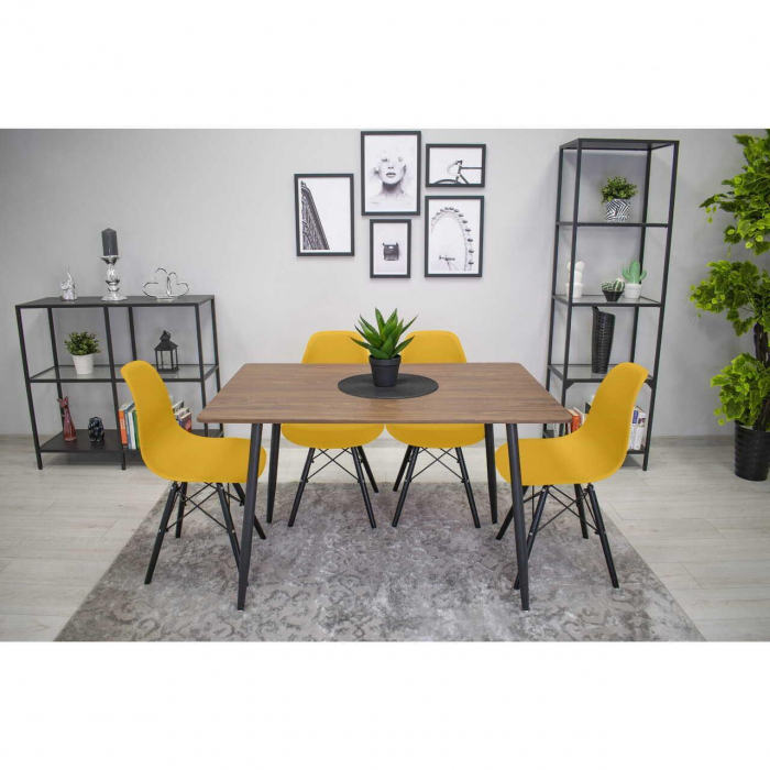 SET 4 SCAUNE STIL SCANDINAV, ARTOOL, OSAKA, PP, LEMN, MUSTAR SI NEGRU, 46X54X81 CM [10]