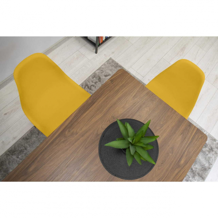 SET 4 SCAUNE STIL SCANDINAV, ARTOOL, OSAKA, PP, LEMN, MUSTAR SI NEGRU, 46X54X81 CM [3]