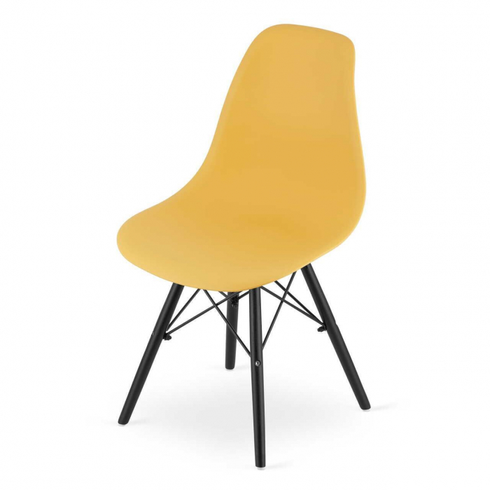 SET 4 SCAUNE STIL SCANDINAV, ARTOOL, OSAKA, PP, LEMN, MUSTAR SI NEGRU, 46X54X81 CM [8]