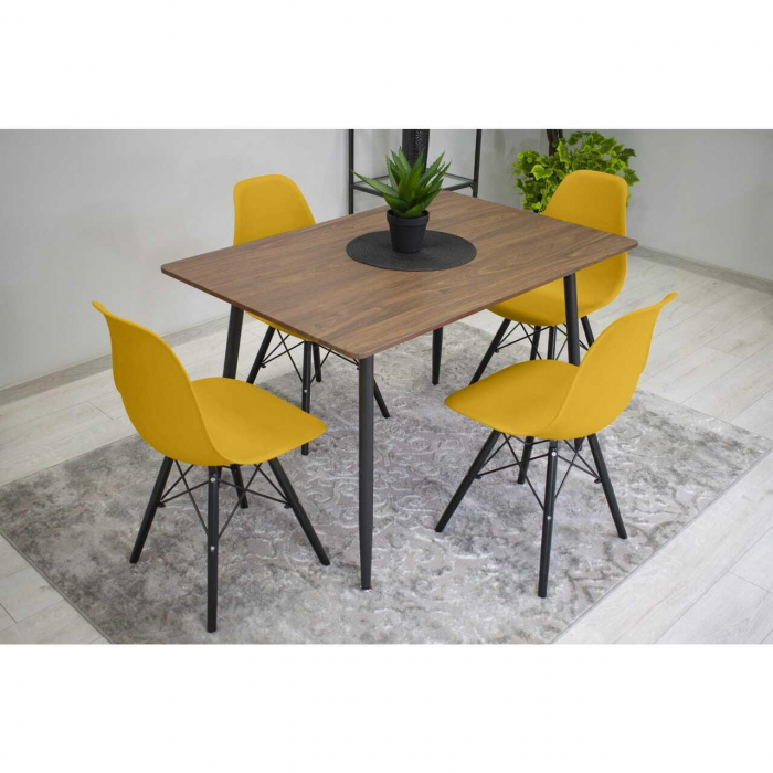 SET 4 SCAUNE STIL SCANDINAV, ARTOOL, OSAKA, PP, LEMN, MUSTAR SI NEGRU, 46X54X81 CM [4]