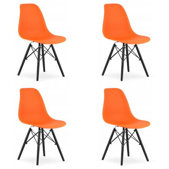 SET 4 SCAUNE STIL SCANDINAV, ARTOOL, OSAKA, PP, LEMN, PORTOCALIU SI NEGRU, 46X54X81 CM [1]