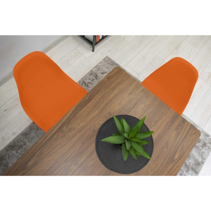 SET 4 SCAUNE STIL SCANDINAV, ARTOOL, OSAKA, PP, LEMN, PORTOCALIU SI NEGRU, 46X54X81 CM [7]