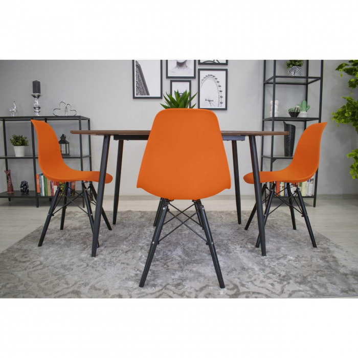 SET 4 SCAUNE STIL SCANDINAV, ARTOOL, OSAKA, PP, LEMN, PORTOCALIU SI NEGRU, 46X54X81 CM [3]