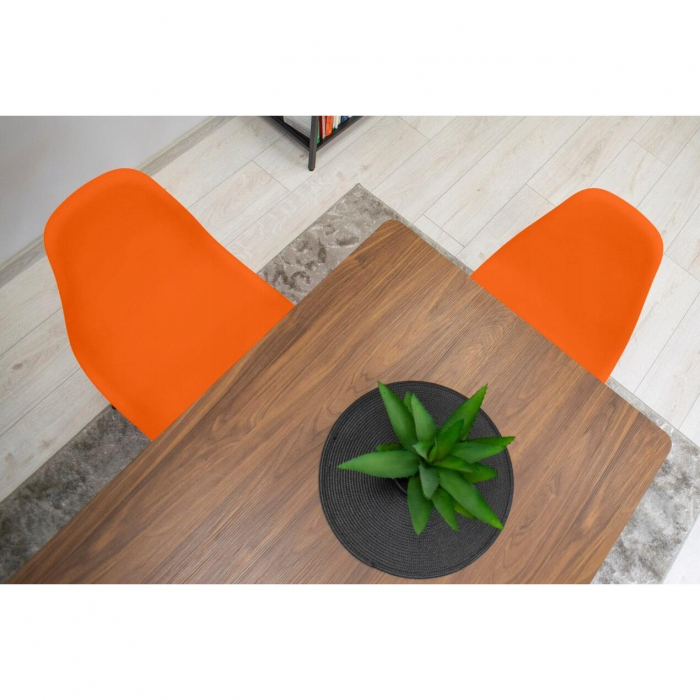 SET 4 SCAUNE STIL SCANDINAV, ARTOOL, OSAKA, PP, LEMN, PORTOCALIU SI NEGRU, 46X54X81 CM [8]
