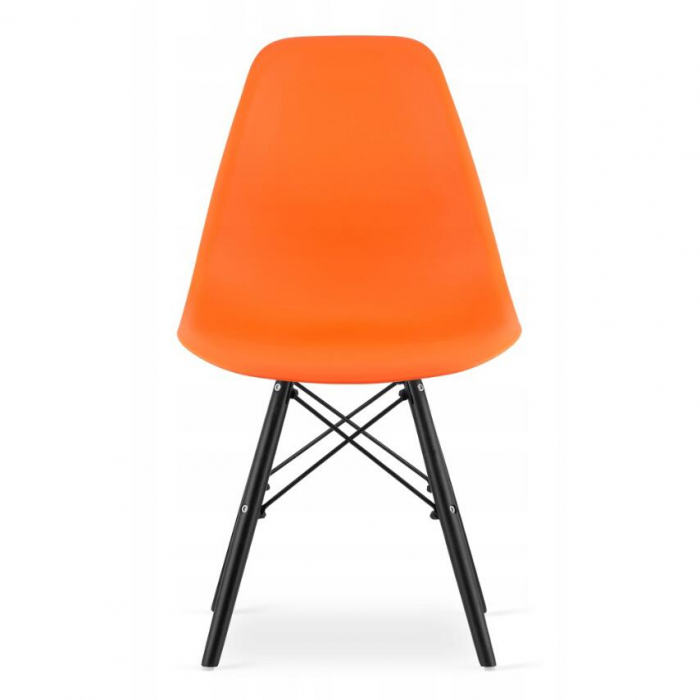 SET 4 SCAUNE STIL SCANDINAV, ARTOOL, OSAKA, PP, LEMN, PORTOCALIU SI NEGRU, 46X54X81 CM [4]