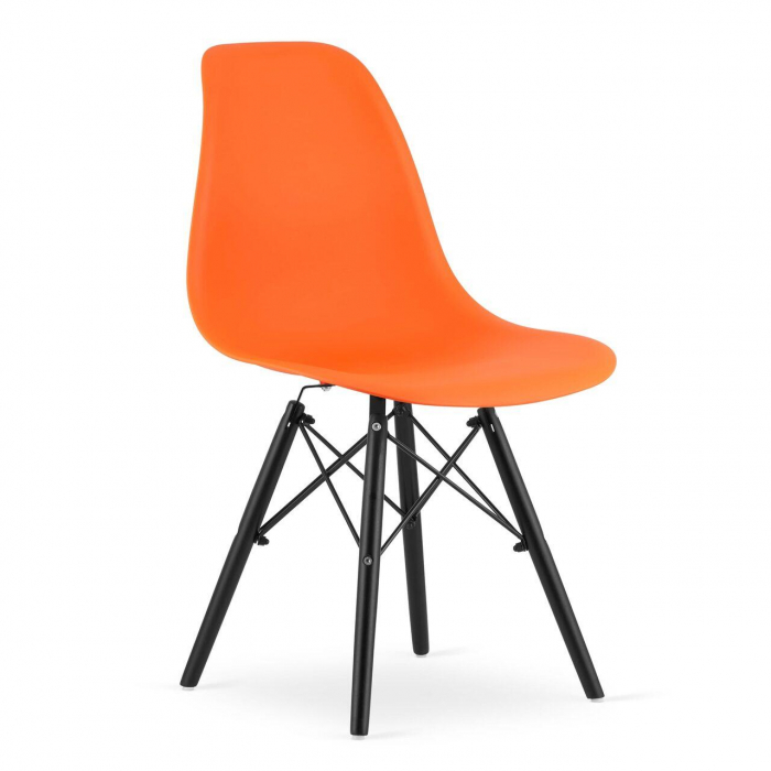 SET 4 SCAUNE STIL SCANDINAV, ARTOOL, OSAKA, PP, LEMN, PORTOCALIU SI NEGRU, 46X54X81 CM [13]