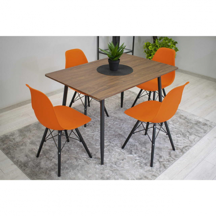SET 4 SCAUNE STIL SCANDINAV, ARTOOL, OSAKA, PP, LEMN, PORTOCALIU SI NEGRU, 46X54X81 CM [4]