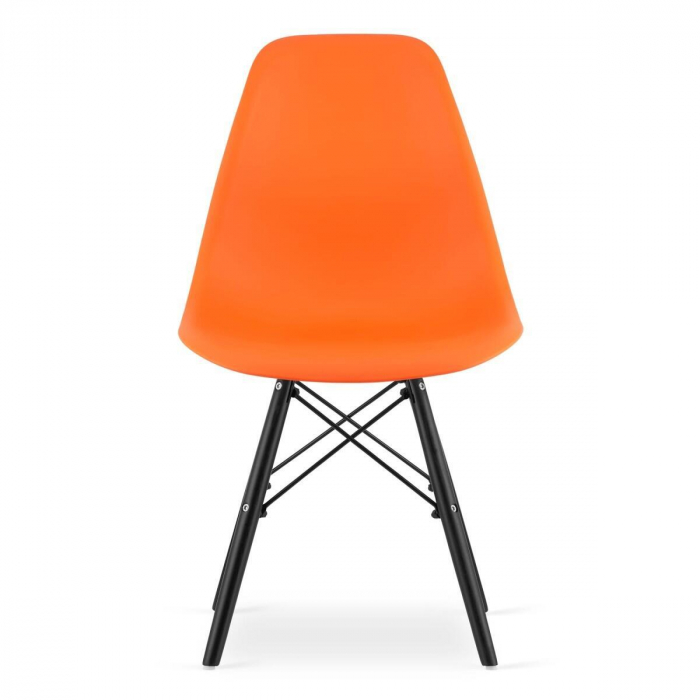 SET 4 SCAUNE STIL SCANDINAV, ARTOOL, OSAKA, PP, LEMN, PORTOCALIU SI NEGRU, 46X54X81 CM [9]