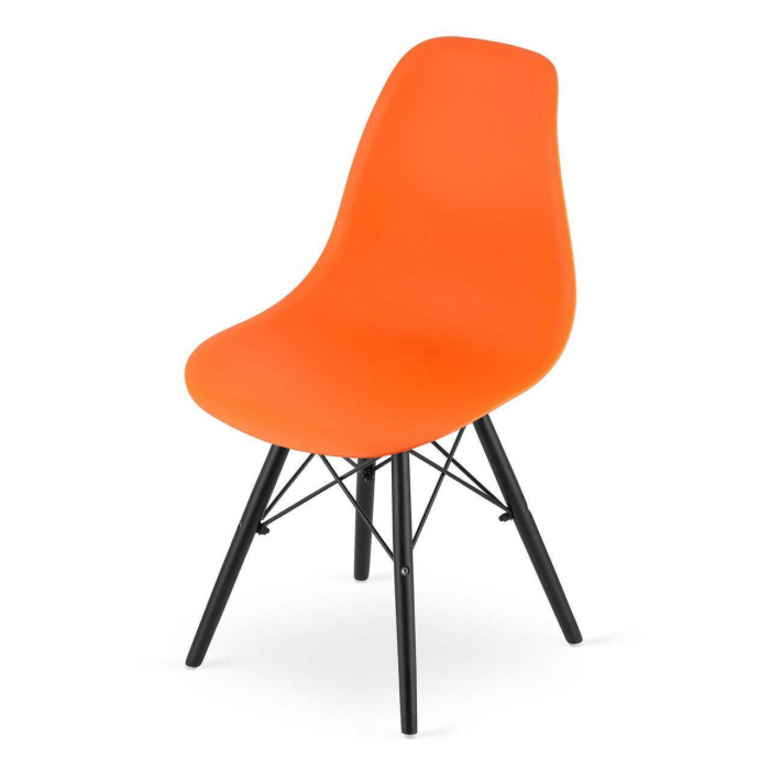 SET 4 SCAUNE STIL SCANDINAV, ARTOOL, OSAKA, PP, LEMN, PORTOCALIU SI NEGRU, 46X54X81 CM [10]