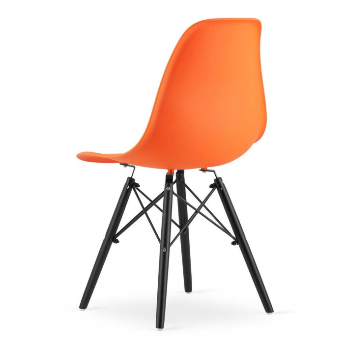 SET 4 SCAUNE STIL SCANDINAV, ARTOOL, OSAKA, PP, LEMN, PORTOCALIU SI NEGRU, 46X54X81 CM [11]