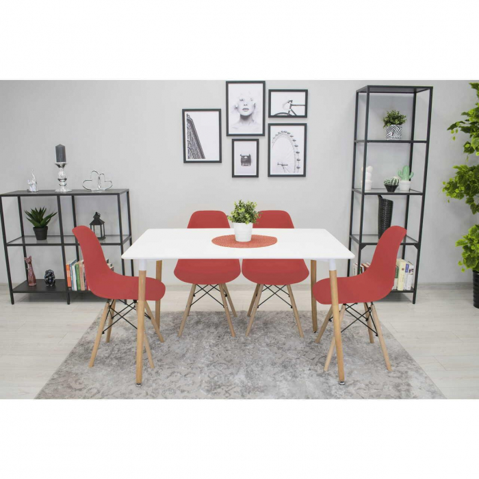 SET 4 SCAUNE STIL SCANDINAV, ARTOOL, OSAKA, PP, LEMN, VERMILION, 46X54X81 CM [3]