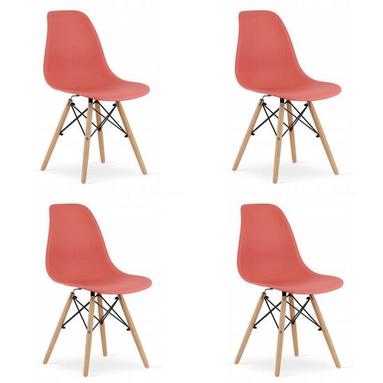 SET 4 SCAUNE STIL SCANDINAV, ARTOOL, OSAKA, PP, LEMN, VERMILION, 46X54X81 CM [1]