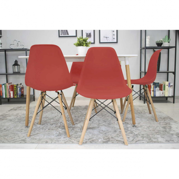 SET 4 SCAUNE STIL SCANDINAV, ARTOOL, OSAKA, PP, LEMN, VERMILION, 46X54X81 CM [4]