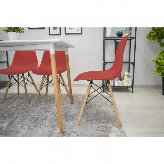 SET 4 SCAUNE STIL SCANDINAV, ARTOOL, OSAKA, PP, LEMN, VERMILION, 46X54X81 CM [6]