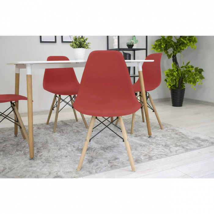 SET 4 SCAUNE STIL SCANDINAV, ARTOOL, OSAKA, PP, LEMN, VERMILION, 46X54X81 CM [8]