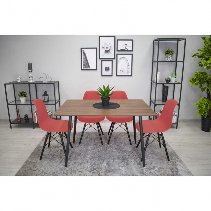 SET 4 SCAUNE STIL SCANDINAV, ARTOOL, OSAKA, PP, LEMN, VERMILION SI NEGRU, 46X54X81 CM [3]