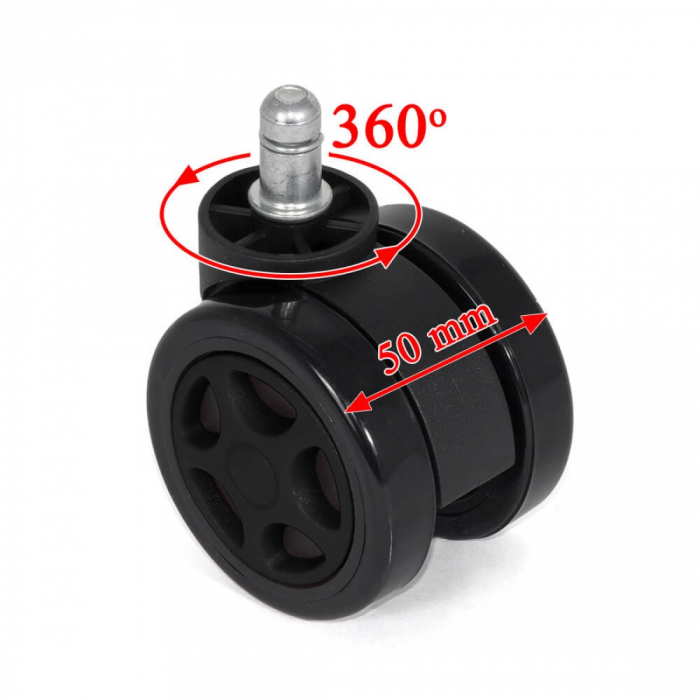 SET 5 ROTI GUMATE NEGRE PENTRU SCAUN GAMING [4]