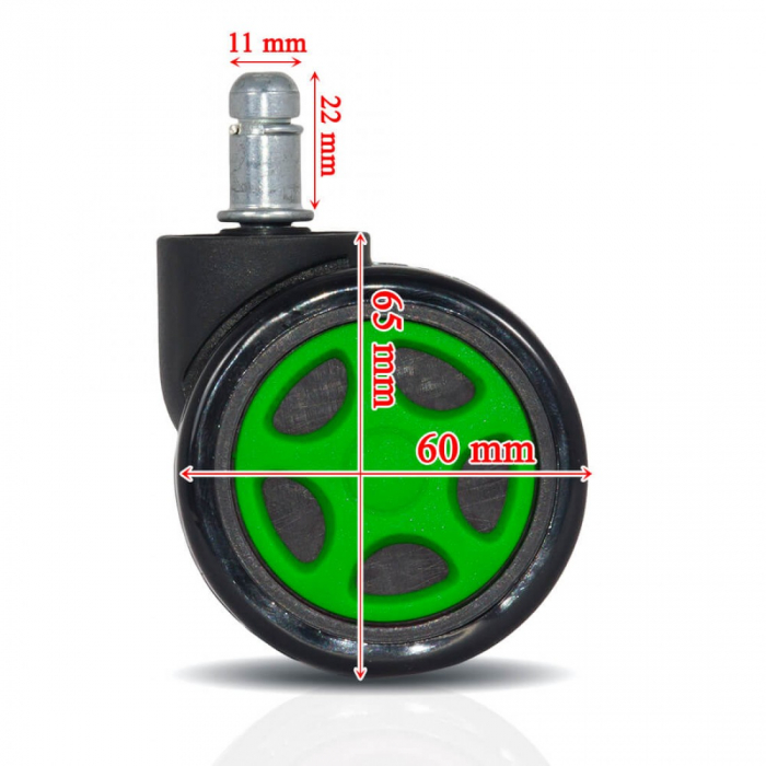SET 5 ROTI GUMATE VERZI PENTRU SCAUN GAMING [3]