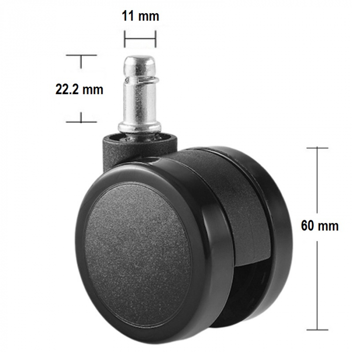 SET 5 ROTI PU, DIAMETRU 60MM [5]
