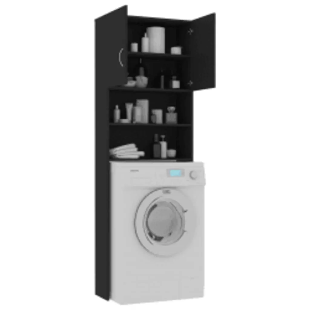SET DULAP MASINA DE SPALAT, NEGRU, 96 X 25.5 X 190CM [3]