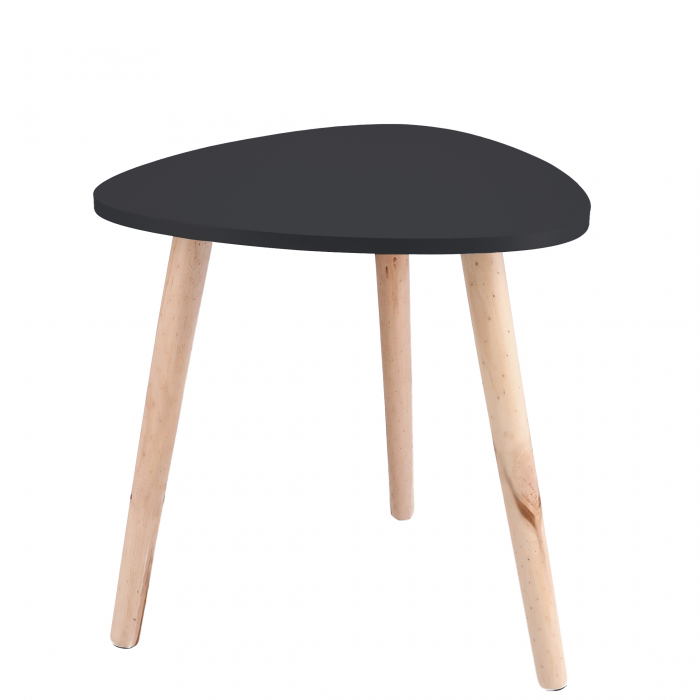 Set masuta cafea, 2 buc, MDF, picioare de pin, alb-negru [3]