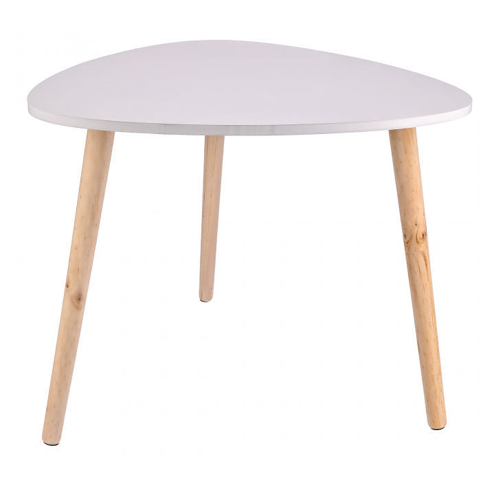 Set masuta cafea, 2 buc, MDF, picioare de pin, alb-negru [4]