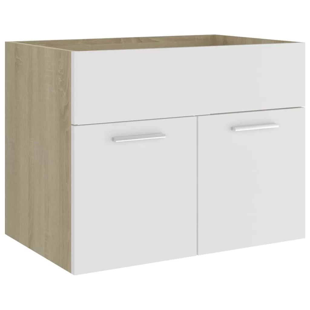 SET MOBILIER BAIE, 2 PIESE, ALB SI STEJAR SONOMA [8]