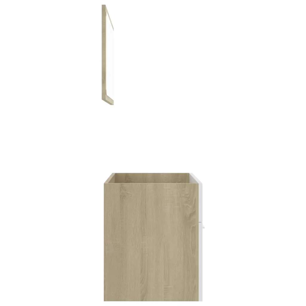 SET MOBILIER BAIE, 2 PIESE, ALB SI STEJAR SONOMA [7]