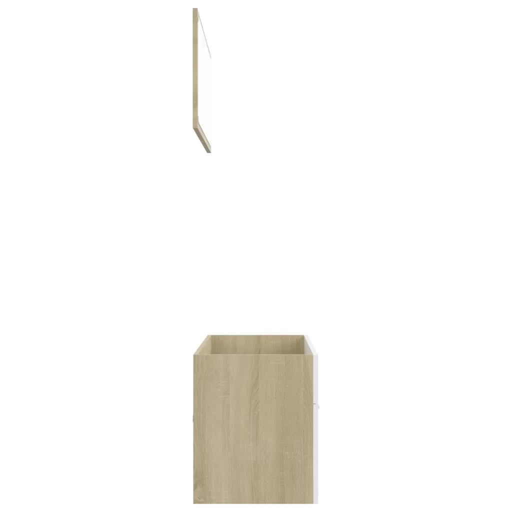 SET MOBILIER BAIE, 2 PIESE, ALB SI STEJAR SONOMA [7]