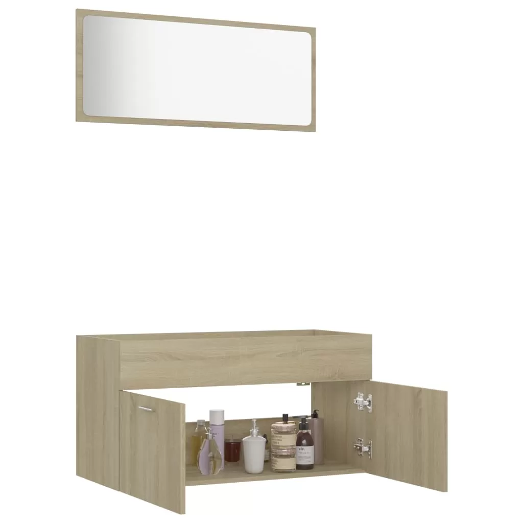 SET MOBILIER BAIE, 2 PIESE, STEJAR SONOMA [4]