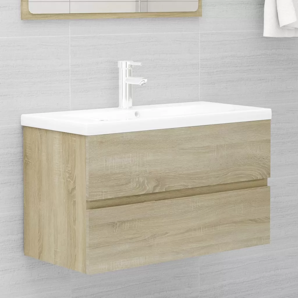 SET MOBILIER BAIE, 2 PIESE, STEJAR SONOMA [4]