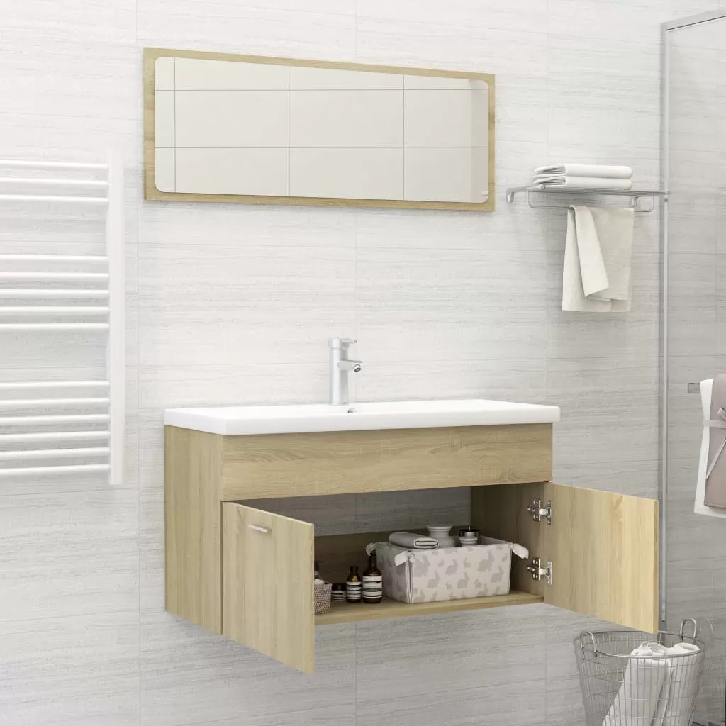 SET MOBILIER BAIE, 2 PIESE, STEJAR SONOMA [3]