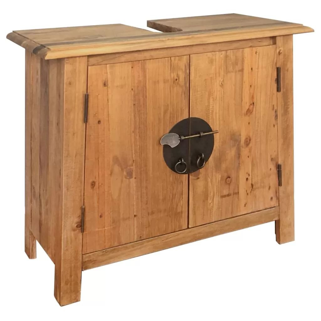 SET MOBILIER BAIE DIN LEMN MASIV DE PIN RECICLAT, MARO [3]