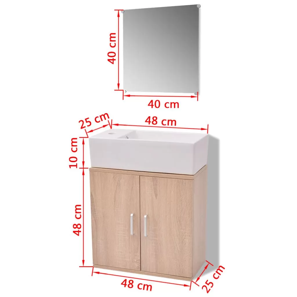 SET MOBILIER BAIE FORMAT DIN 3 PIESE CU CHIUVETA INCLUSA, BEJ [10]