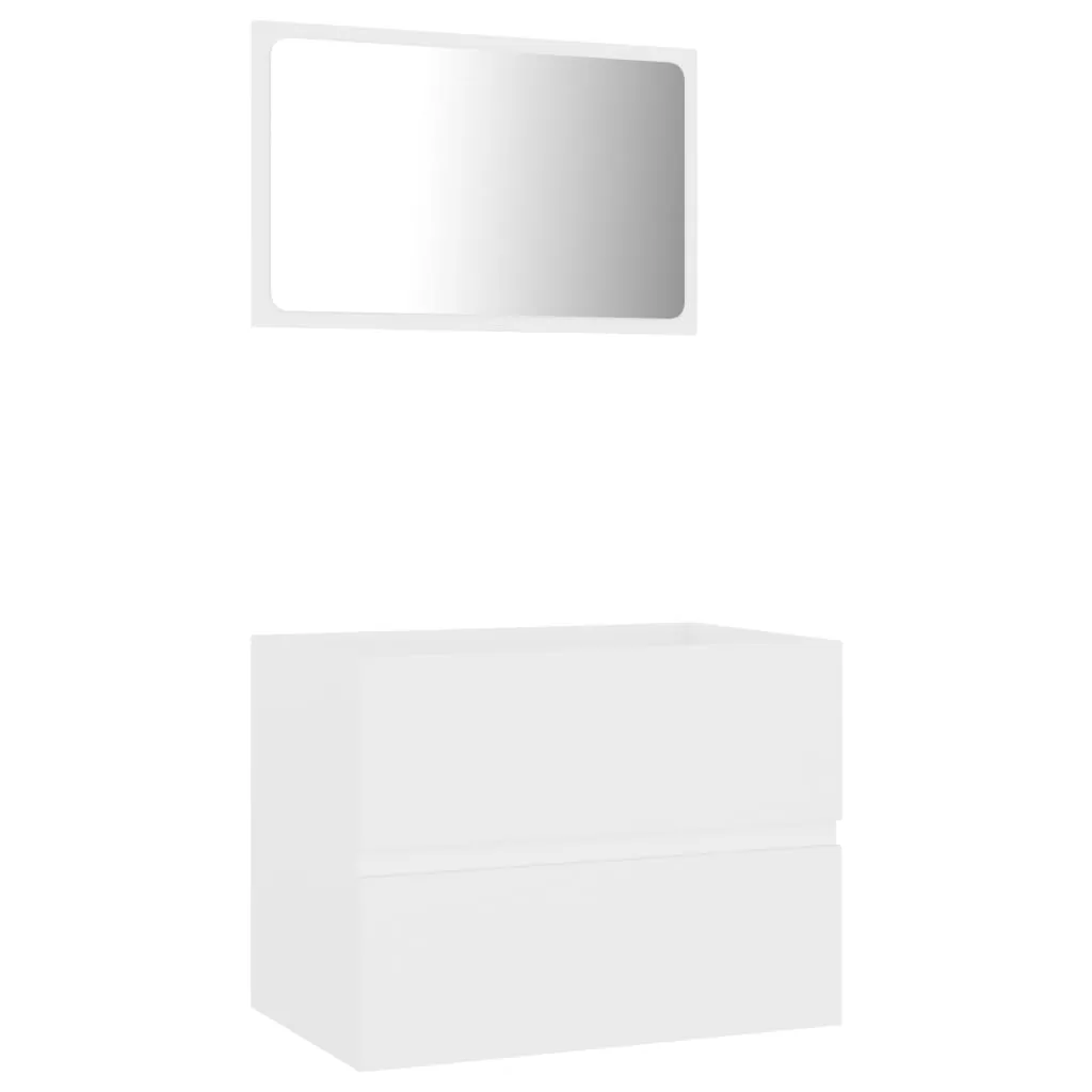 SET MOBILIER DE BAIE, 2 PIESE, ALB [2]