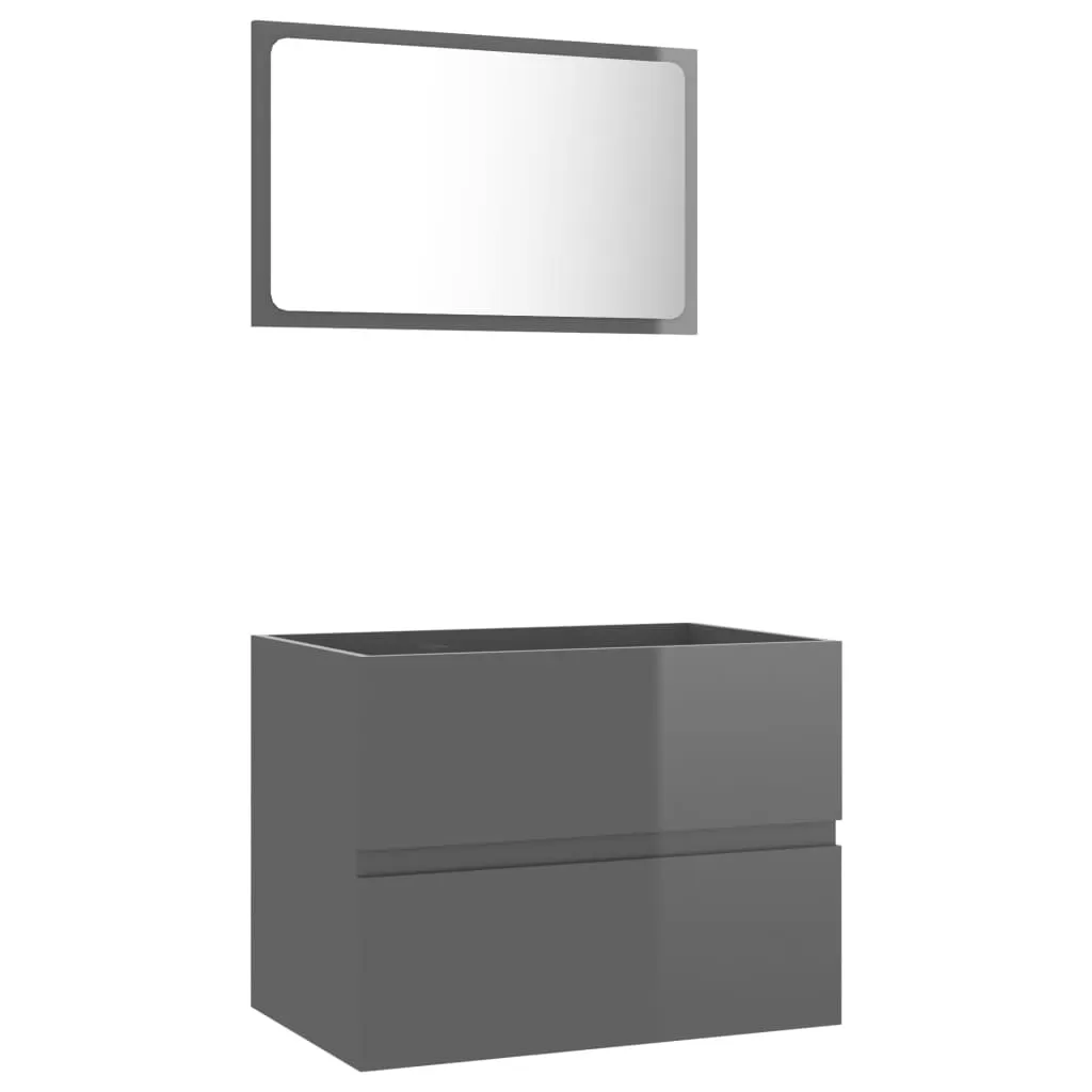 SET MOBILIER DE BAIE, 2 PIESE, GRI [2]
