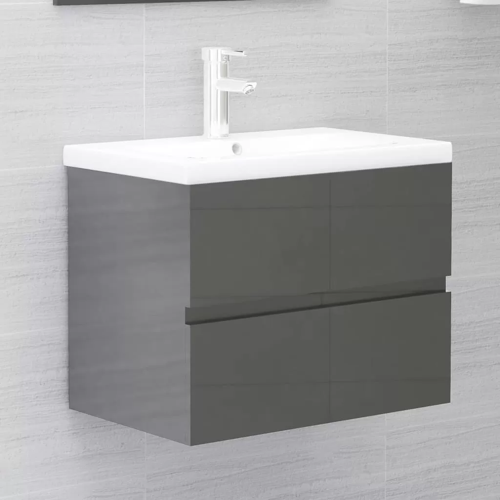SET MOBILIER DE BAIE, 2 PIESE, GRI [4]