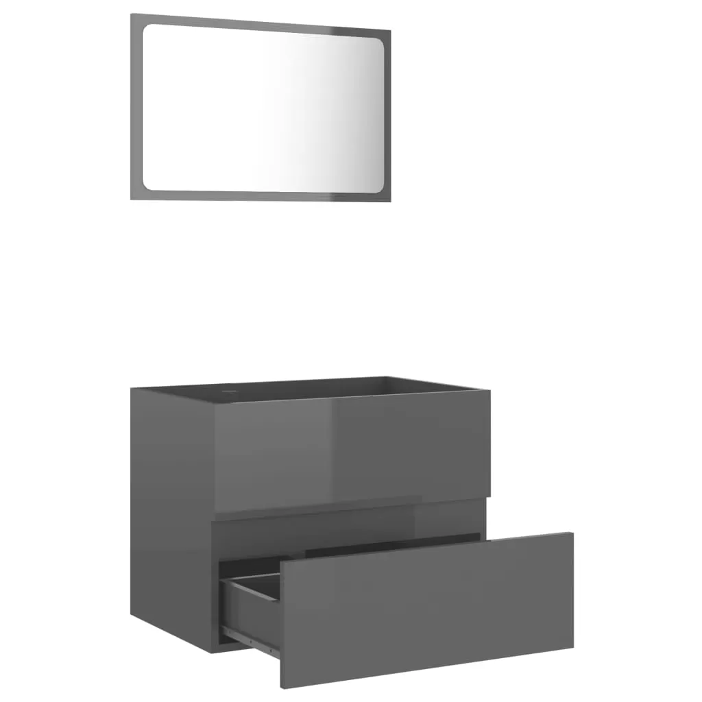 SET MOBILIER DE BAIE, 2 PIESE, GRI [5]
