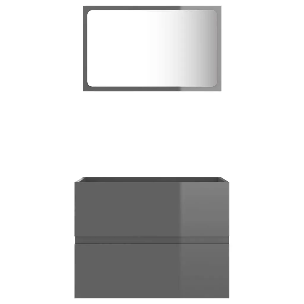 SET MOBILIER DE BAIE, 2 PIESE, GRI [7]