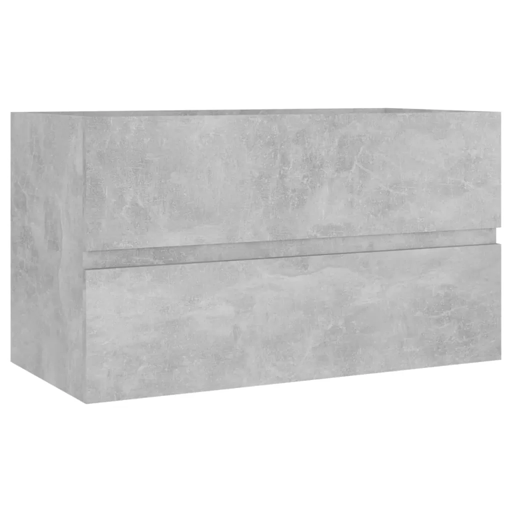 SET MOBILIER DE BAIE, 2 PIESE, GRI BETON [12]